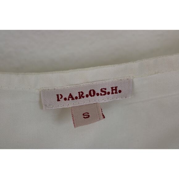 P.A.R.O.S.H P A R O S H Full Circle SKIRT Size S Embroidered Ivory - Picture 11 of 12